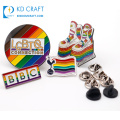 Wholesale no minimum cheap custom metal stamping rainbow colorful enamel gay pride lgbt pins